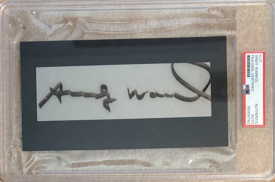 Andy Warhol Over-Sized 2" x 6" Cut Signature - One of the Largest we Have Handled! (PSA/DNA Encapsulated)