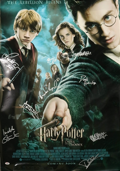 Harry Potter & The Order of the Phoenix Cast Signed 27" x 40" Poster w/ Watson, Radcliffe, Grint & Others (PSA/DNA MINT 9)