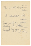 Queen Freddie Mercury 1980s Handwritten Lyrics (TRACKS LTD)