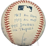 Rod Carew Signed & Inscribed OML Baseball w/ 18 Stats! (Reggie Jackson & Third Party Guaranteed)