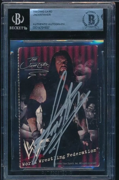 1999 Titan Sports WWF Wrestling Good Humor Ice Cream The Undertaker Signed Trading Card (Beckett/BAS)