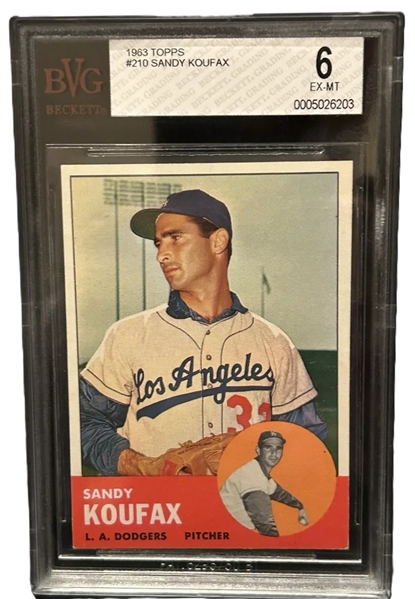 1963 Topps #210 Sandy Koufax - Beckett/BVG 6