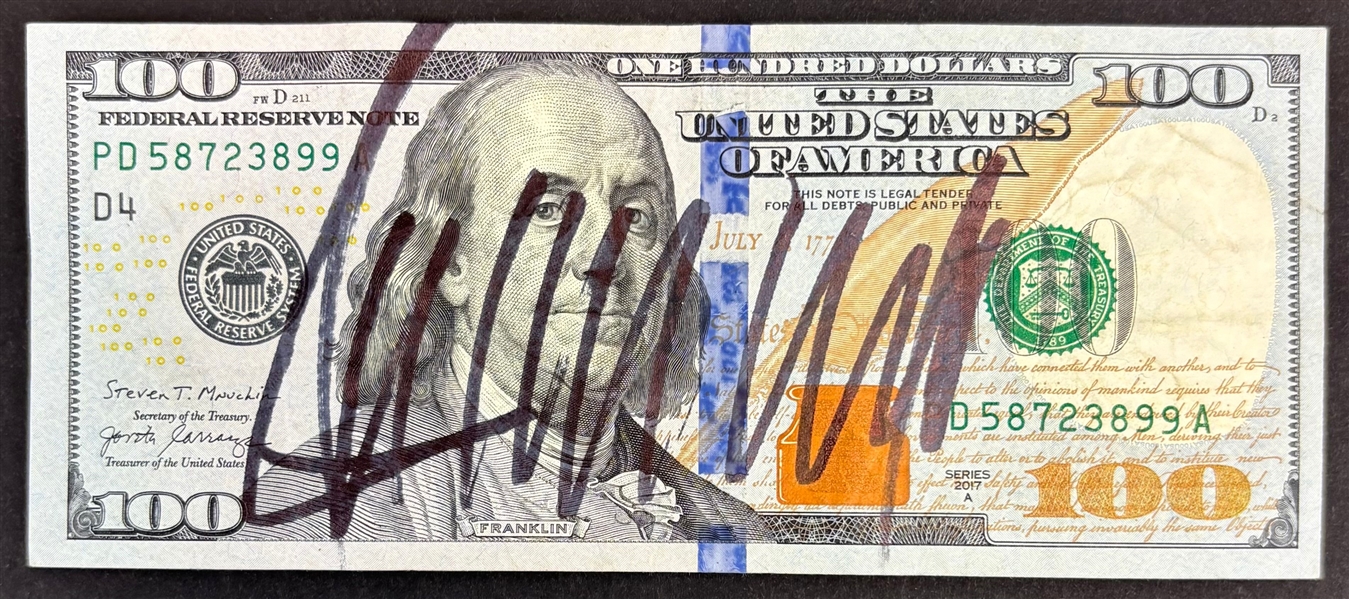 Donald Trump Signed $100 Bill (Beckett/BAS LOA)