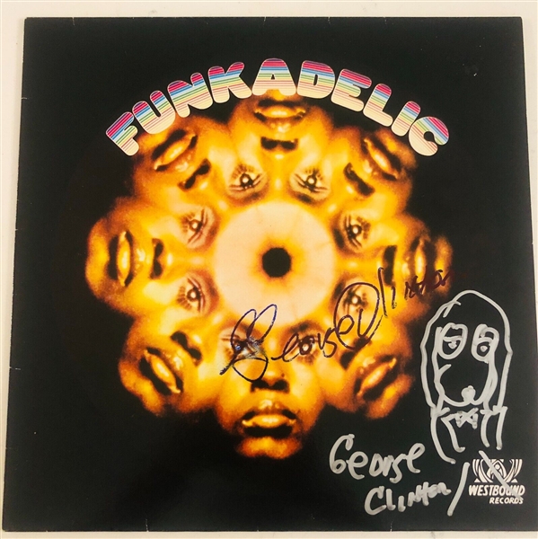 FUNKADELIC: George Clinton Signed "S/T"  Album with Sketch (JSA) (John Brennan Collection)