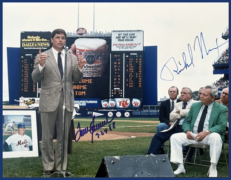 Tom Seaver & Richard Nixon Dual-Signed 11x14 Photo