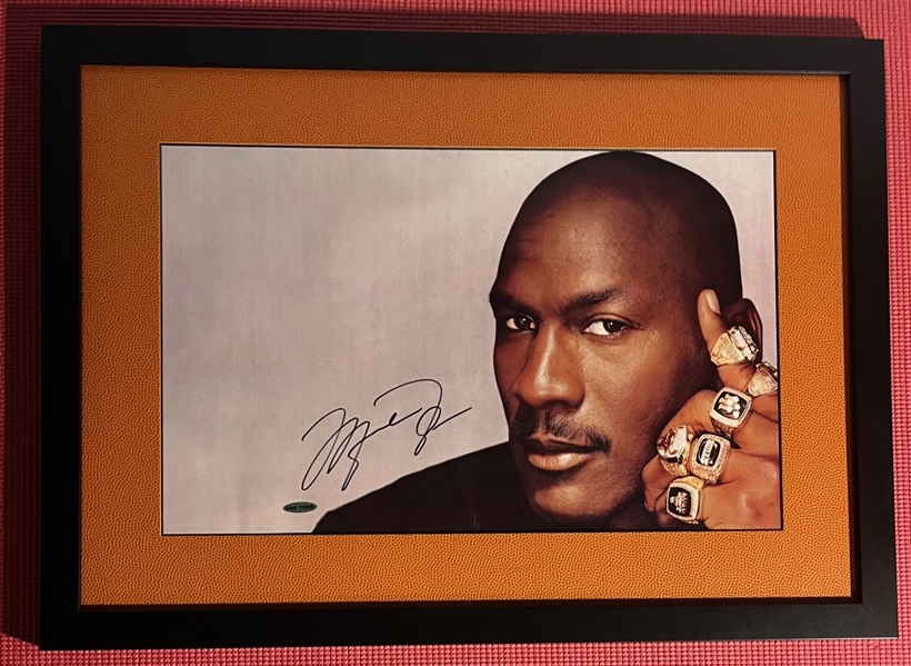 Michael Jordan Signed "Iconic 6 Rings" Portrait Photo (UDA Certified)