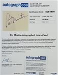 Pat Morita Signed Index Card (ACOA)