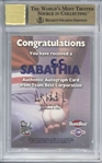 1999 Team Best Prospect Autographs #57 C.C. Sabathia Signed Rookie Card - BGS GEM MINT 9.5 (BGS Encapsulated)