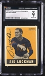 1997 Leaf Autographs 23 Sid Luckman Parallel-Graded Mint 9/Auto 10 (CGC Encapsulated) 