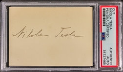 Nikola Tesla ULTRA RARE 3.75 x 2.5 Signed Card - One of The Rarest Autographs in Modern History! (PSA/DNA Encapsulated)