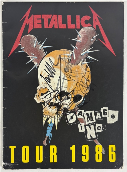 Metallica Group Signed Damage Inc 1986 Tour Program with Cliff Burton! (Beckett/BAS)