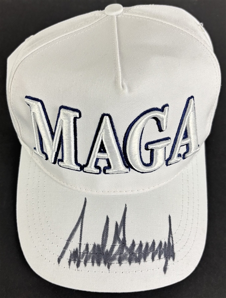 Donald Trump Signed White "MAGA" Cap (JSA)