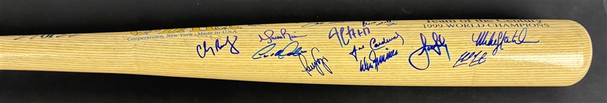 1999 World Champion NY Yankees Team Signed Cooperstown Bat (24/Sigs) (JSA) 