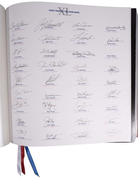 RARE Super Bowl XL: The Opus MVP Ltd. Edition Hardcover Book Signed by 35 MVPs incl. Starr, Namath, and Brady! (Beckett/BAS Full LOA)