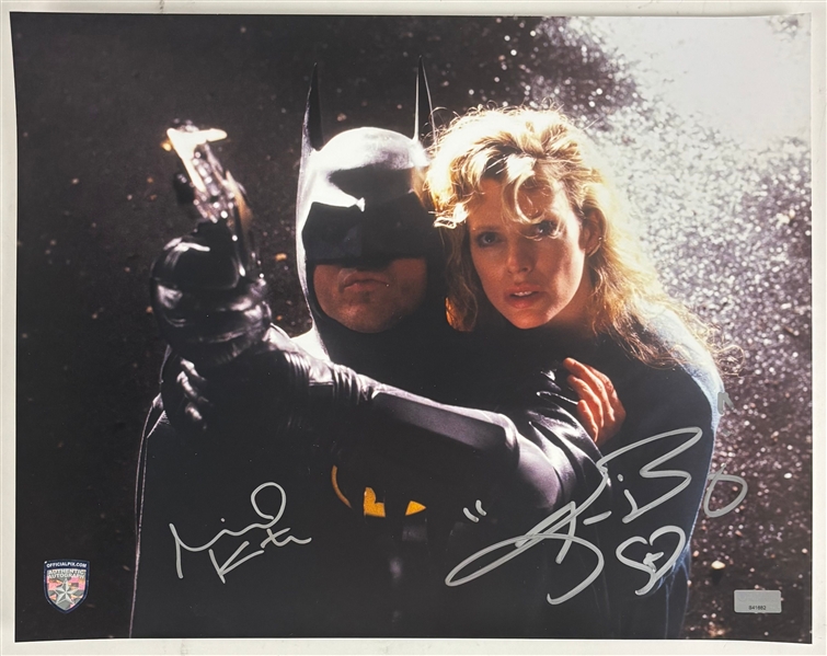 Michael Keaton and Kim Basinger Dual Signed 11x14 Photograph(Official Pix)(Celebrity Authentic)(Beckett/BAS) 