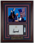 Framed Donald Trump Signed Bookplate & Historic Photograph (PSA/DNA )