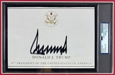 Framed Donald Trump Signed Bookplate & Historic Photograph (PSA/DNA )