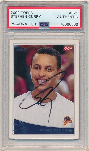 Stephen Curry Signed 2009-10 Topps #321 Rookie Card (PSA/DNA Encapsulated)