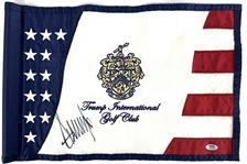 President Donald Trump Boldly Signed Trump International Golf Club Pin Flag (PSA/DNA LOA)