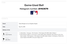 Shohei Ohtani Signed & Game Used OML Baseball from 9-10-2018 Game with Original Ticket - LAA vs. TEX - Ohtani Goes 2-for-4 with RBI (Rookie Season)(PSA & MLB Holo)
