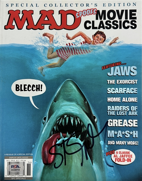 Steven Spielberg Signed September 2023 MAD Magazine Special Issue with Jaws Parody Cover (PSA/DNA)