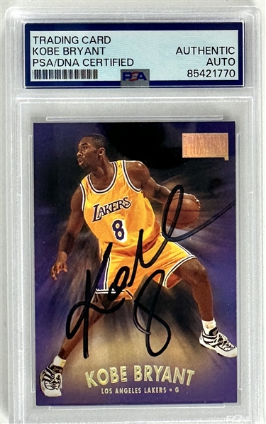 Kobe Bryant Signed 1997 Skybox Premium Basketball Card (PSA/DNA Encapsulated)