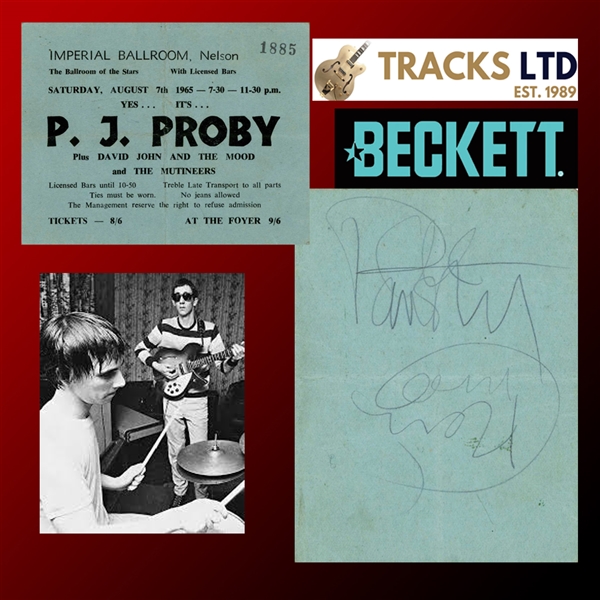 The Who: Pete Townshend And Keith Moon 1965 Autographed Concert Ticket (Beckett/BAS & Tracks UK LOA)