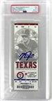 Mike Trout Signed 2011 Rookie Season Ticket - 8-27-2011 vs. Rangers (Career HR #3 Game) with GEM MINT 10 Autograph (PSA/DNA Encapsulated)