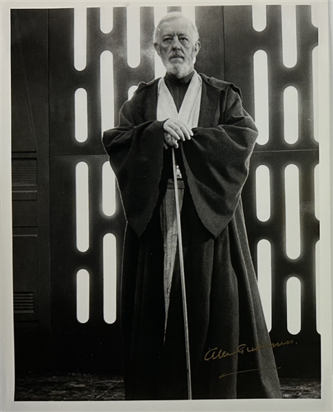 Star Wars: Sir Alec Guinness Superb Signed 8" x 10" B&W Photo as Obi Wan Kenobi (Beckett/BAS LOA)