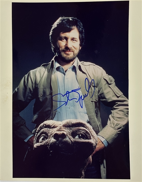 Steven Spielberg In-Person Signed 8" x 10" Color Photo with E.T. (Beckett/BAS LOA)