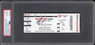 Luka Doncic Signed Full Ticket to Historic 73-Point Game :: 1-26-2024 vs. Atlanta Hawks (PSA/DNA Encapsulated)