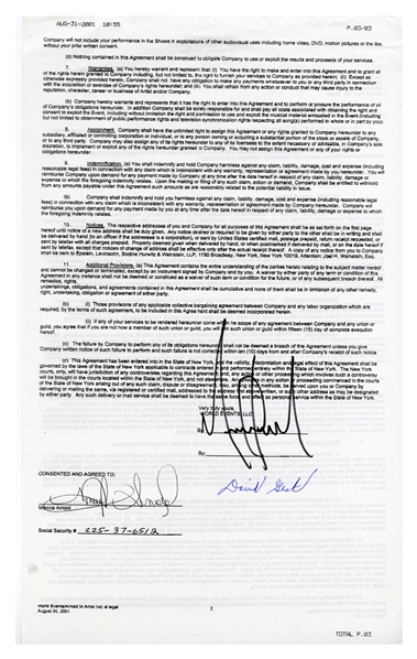 Michael Jackson 2001 Signed 30th Anniversary Madison Square Garden Performance Contract (Tracks LTD) 