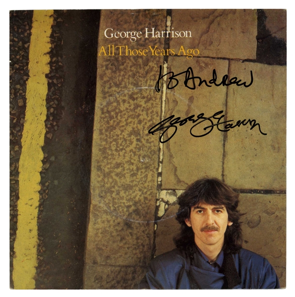 George Harrison 1989 Autographed  "All Those Years Ago"  Vinyl Single (UK) (Tracks LTD)