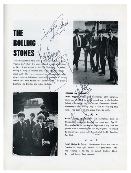 The Rolling Stones Autographed 1964 All Stars ’64 Tour Programme (UK) (Tracks LTD)