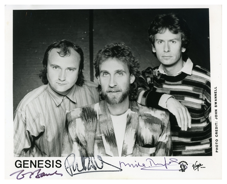 Genesis 1980s Autographed Charisma Virgin Records Promotional Photograph (UK) (Tracks LTD)