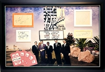 "The Rat Pack" Signed Framed Display – Sinatra, Martin, Davis Jr., Bishop & Lawford (5/sigs) (JSA & Beckett/BAS)