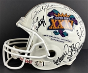 Super Bowl XXXI Helmet Signed by 22 NFL Hall of Fame Players! Sigs. Include Starr, Marino, Bettis, Nitschke, Blount & MORE!  (JSA)