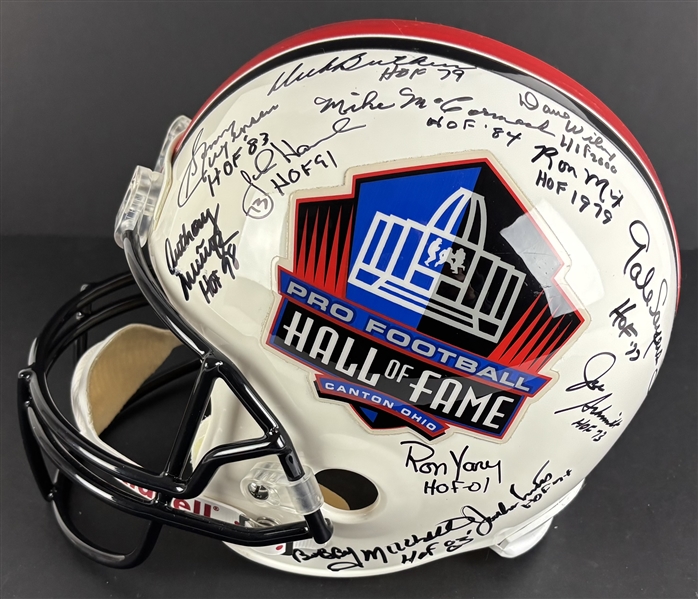NFL Hall of Famers Signed Football Helmet – 26 Autographs (Beckett/BAS)