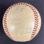 Casey Stengel Signed & Inscribed AL Baseball – N.Y. Yankees 1949 (PSA/DNA)