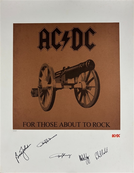 AC/DC Group Signed For Those About to Rock Limited Edition Lithograph #73/500 (Beckett/BAS) (AC/DC Collection)