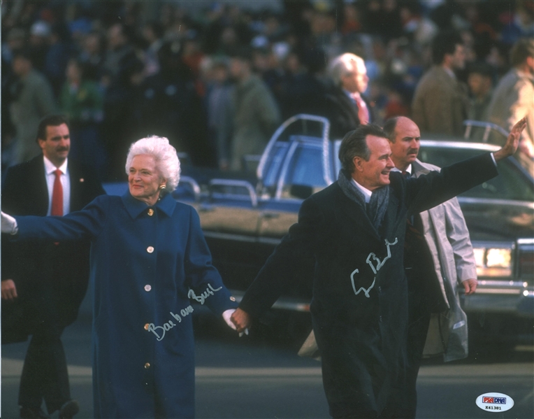 George H.W & Barbara Bush Dual Signed 11" x 14" Photograph (PSA/DNA)
