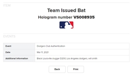 Will Smith Signed and Game Used Louisville Slugger Bat (PSA/DNA & MLB HOLO)