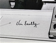 Vin Scully Signed Black & White Photograph in Custom Display (PSA/DNA LOA)