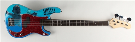 Nirvana: Krist Novoselic Signed Nevermind Custom Graphic Electric Bass Guitar (JSA COA) (See Description)