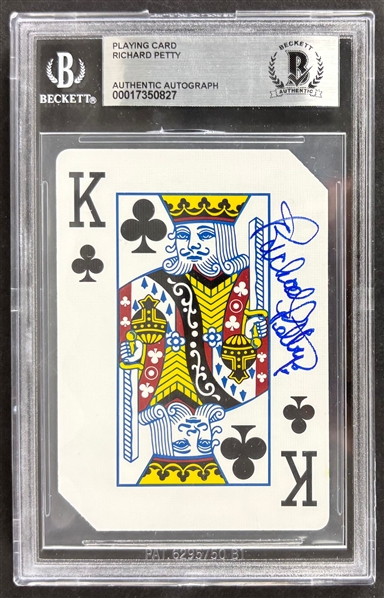 Richard Petty Signed Caesars Palace Playing Card (Beckett/BAS Encapsulated)