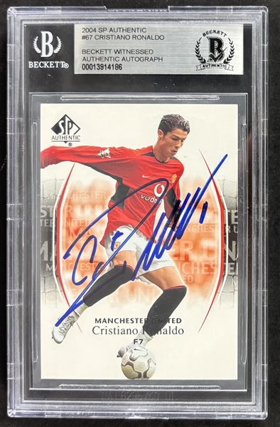 Cristiano Ronaldo Signed 2004 SP Authentic #67 Trading Card (Beckett/BAS Encapsulated)