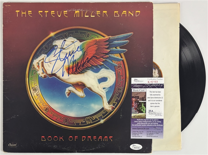  Steve Miller Signed "Book of Dreams" Album Cover (JSA)