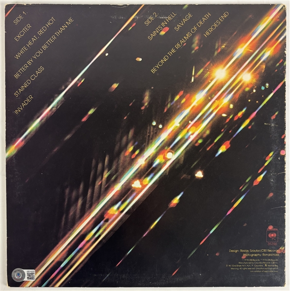 Judas Priest Group Signed Stained Class Album (Beckett/BAS)