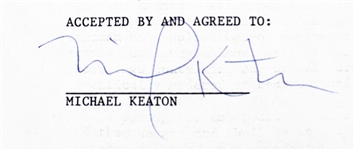 Michael Keaton Incredible Signed Warner Bros. Development Agreement for “Batman” (1988)(Beckett/BAS LOA)