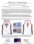 Larry Bird Signed & Game Worn 1992 Celtics Dream Team Champion Jersey (Beckett/BAS LOA)(Sports Investors)(Shaq LOA)